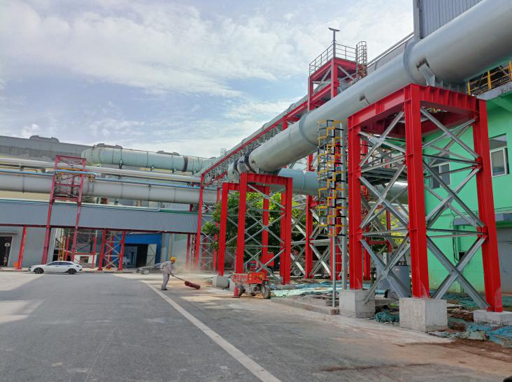 天津鐵廠動力廠煤氣管道鋼構(gòu)施工